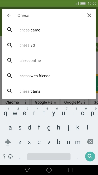 Key in the name or subject of the required app and press the search icon.