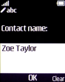 Key in the required name and press the Navigation key.