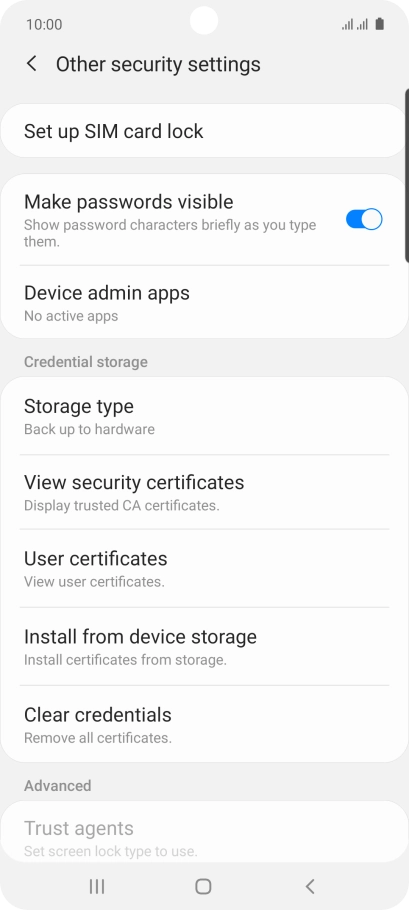 Press Set up SIM card lock.