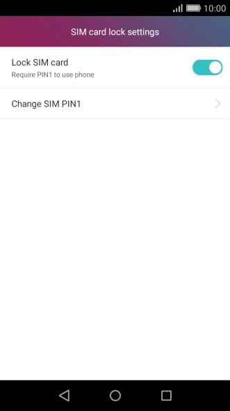 Press Lock SIM card to turn the function on or off.