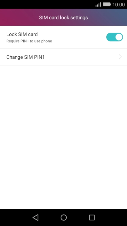 Press Lock SIM card to turn the function on or off.