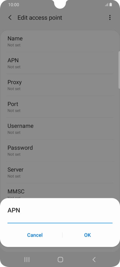 Key in mms.vodafone.net and press OK.