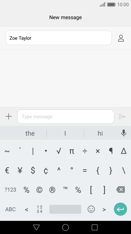 Press ABC to return to text input.