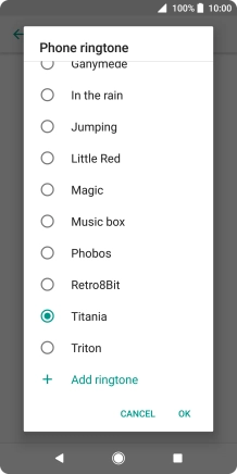 Press Add ringtone and go to the required ring tone.