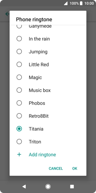 Press Add ringtone and go to the required ring tone.