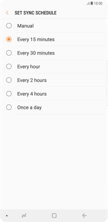 Press the required setting.