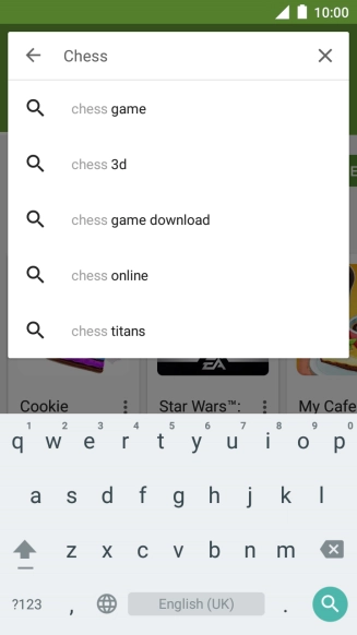 Key in the name or subject of the required app and press the search icon.