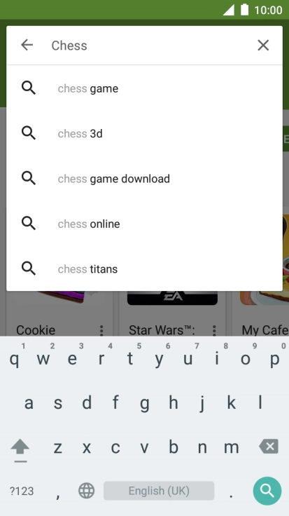 Key in the name or subject of the required app and press the search icon.