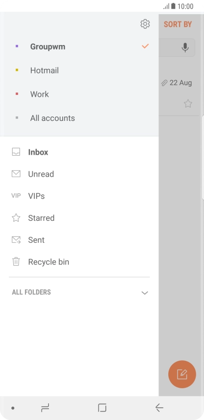 Press the required account.