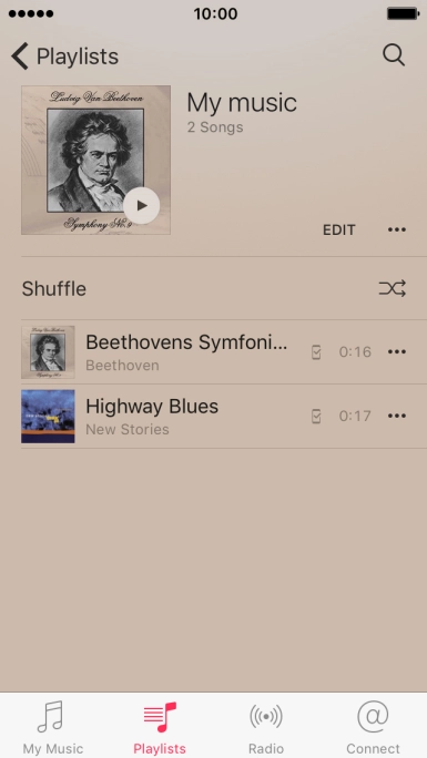 Go to the required category or playlist and press the required audio file.