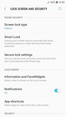 Press Screen lock type and key in the current phone lock code.