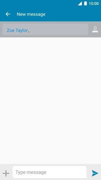 Press the text input field and write the text for your text message.