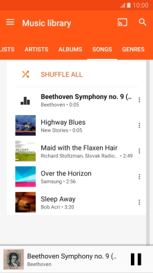 Press the song title.