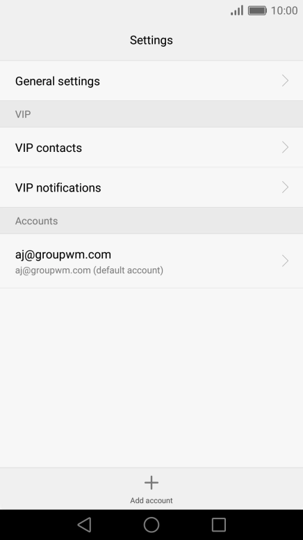 Press the required email account.