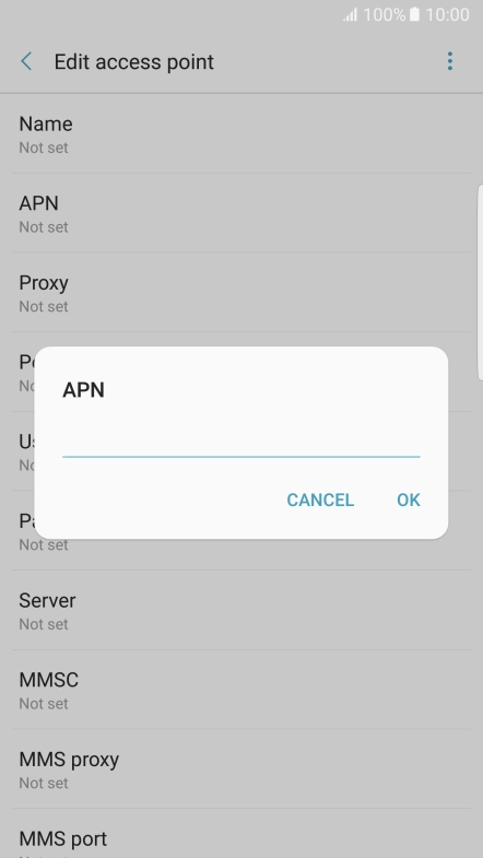 Key in mms.vodafone.net and press OK.
