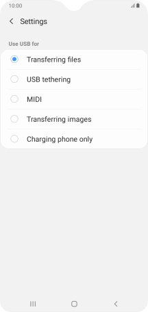 Press Transferring files.