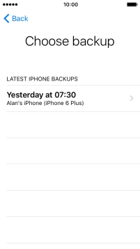 Press the required backup and your phone restores the contents of the selected backup. Follow the instructions on the screen to complete the activation.