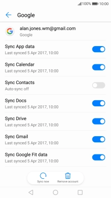 Press Sync Contacts to turn on the function.