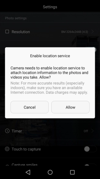 If you turn on the function, press Allow.