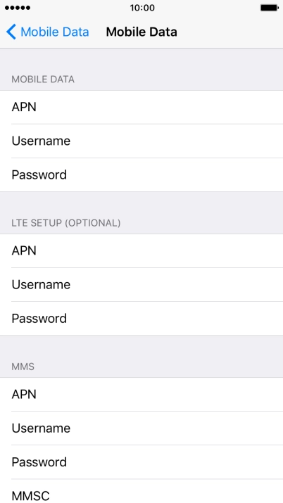 Press APN and key in live.vodafone.com.