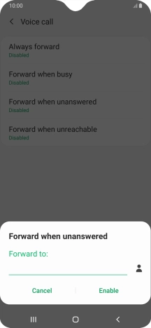 Key in (prefix) 5 (your phone number) and press Enable.