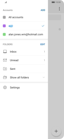 Press the required email account.