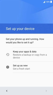 You can transfer the contents of another phone to your phone when it's activated for the first time and after a factory reset. When this screen is displayed, your phone is ready to transfer contents from another phone.