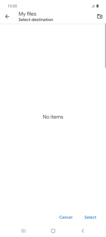 To create a new folder, press the new folder icon and follow the instructions on the screen to create a new folder.