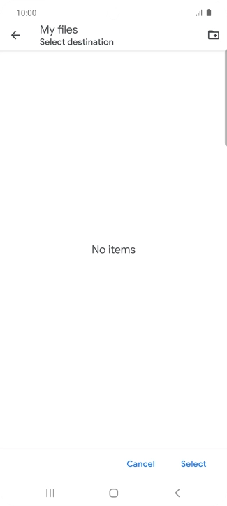 To create a new folder, press the new folder icon and follow the instructions on the screen to create a new folder.