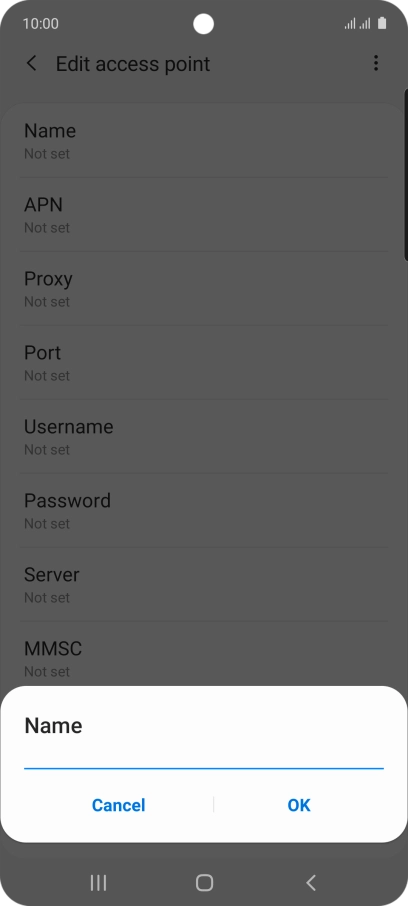 Key in Vodafone MMS and press OK.