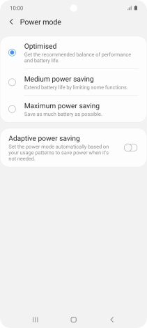 Press the required power saver mode.