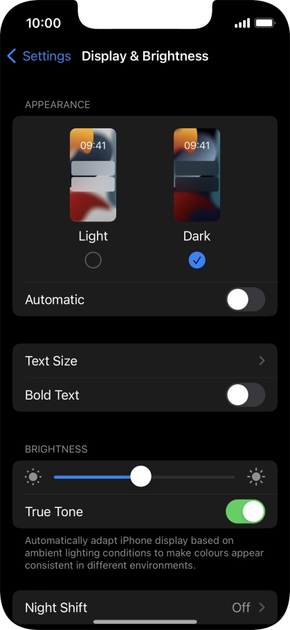 Press the indicator next to 