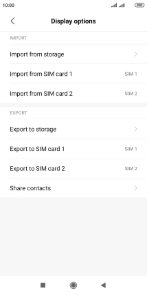 Press Import from ‹SIM card›.