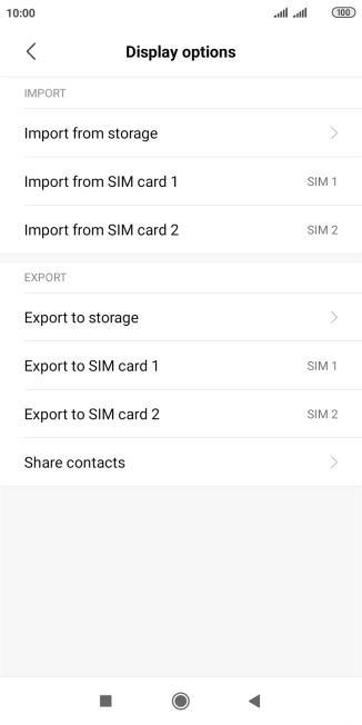 Press Import from ‹SIM card›.