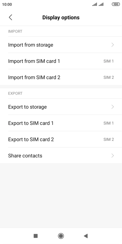 Press Import from ‹SIM card›.