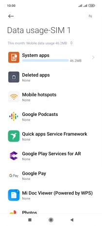 The total data usage is displayed.