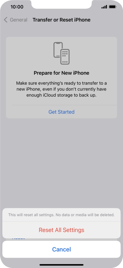 Press Reset All Settings.