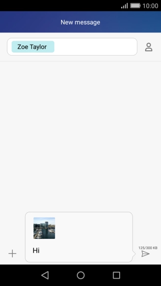 Press the send icon when you've finished your picture message.