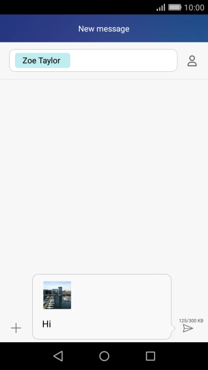 Press the send icon when you've finished your picture message.
