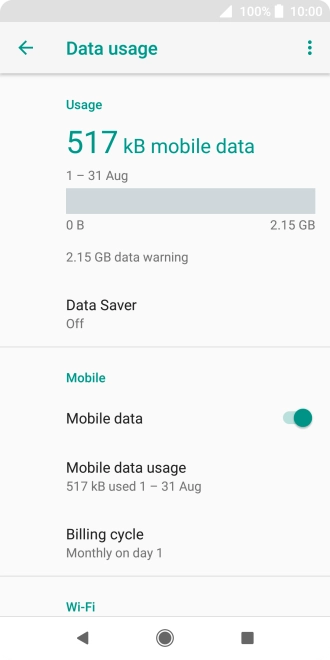 The total data usage is displayed.