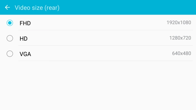 Press the required setting.
