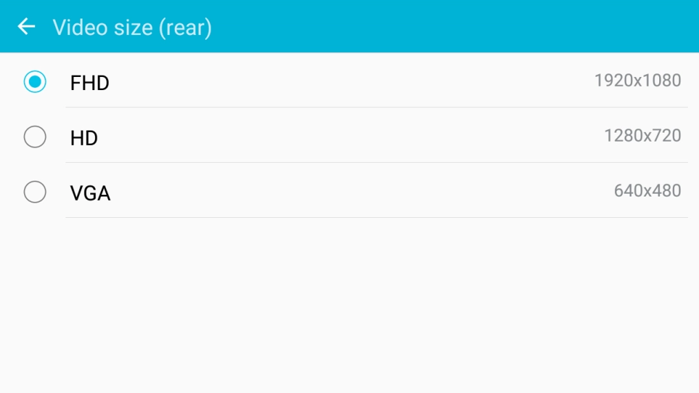 Press the required setting.