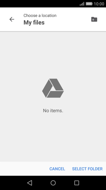 Press SELECT FOLDER.