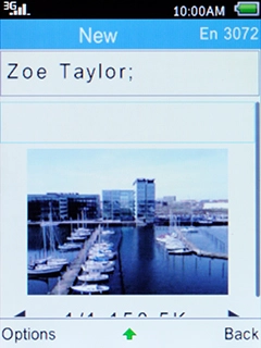 Press the Left selection key when you've written your picture message.