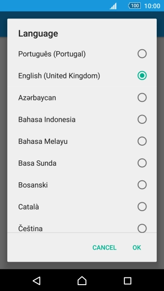 Press the required language.