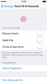 Press Turn Passcode On and key in a phone lock code of your own choice twice.