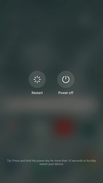 Press Power off.