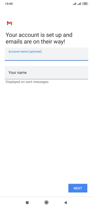 Press Your name and key in the required sender name.