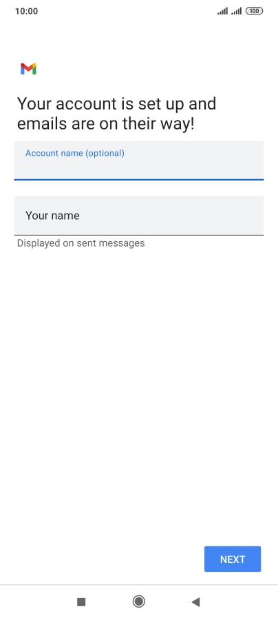 Press Your name and key in the required sender name.