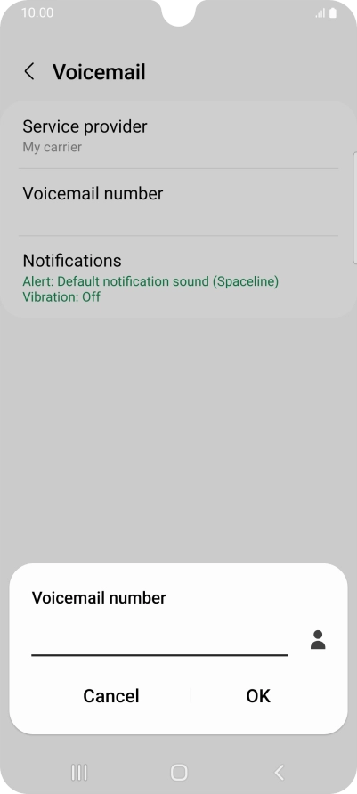 Key in (prefix) 5 (your phone number) and press OK.